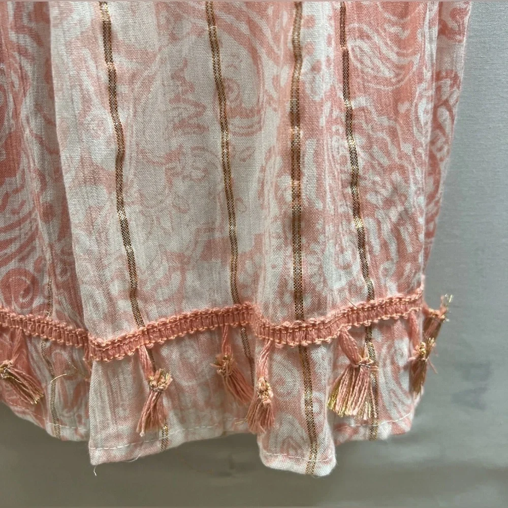 Me 2 Magic Coral Pink Boho Maxi Dress – Embroidered Tassel Detail, Pink M - Picture 6 of 9